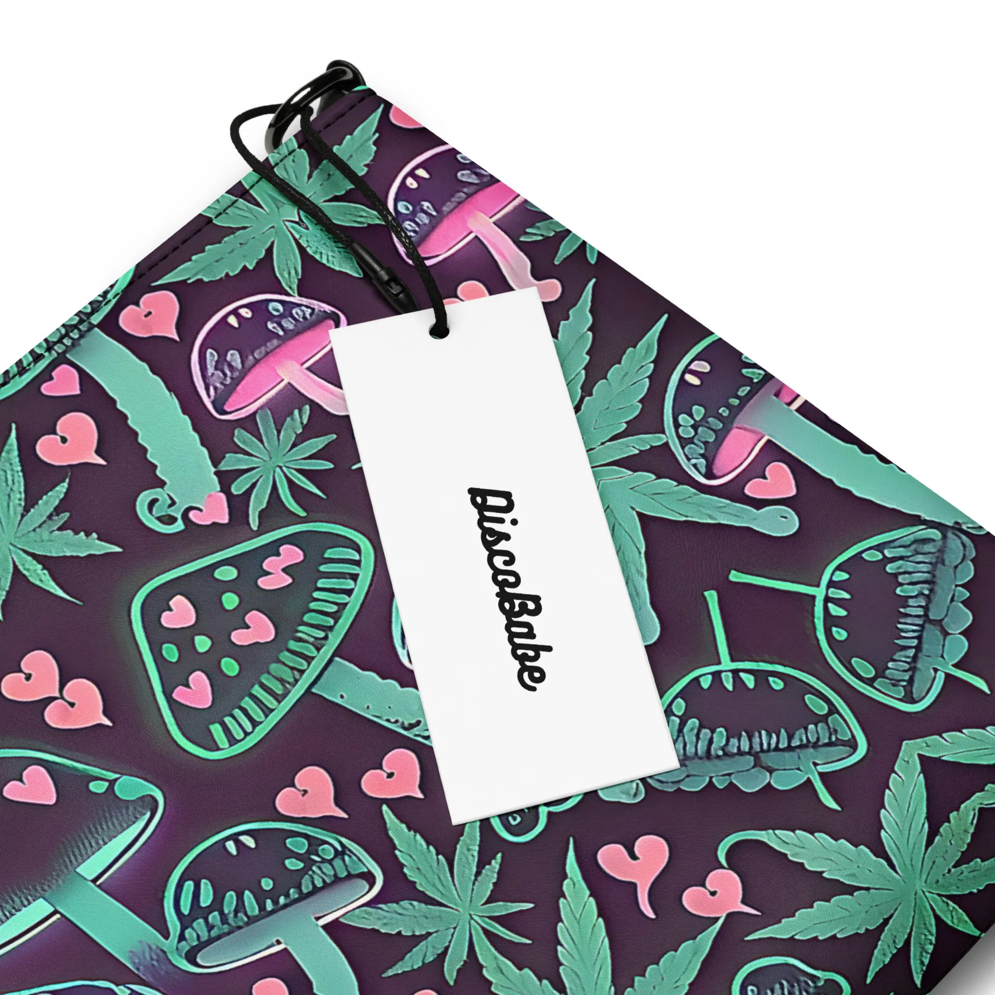 Neon Pink & Green Mushrooms 420 Crossbody Bag