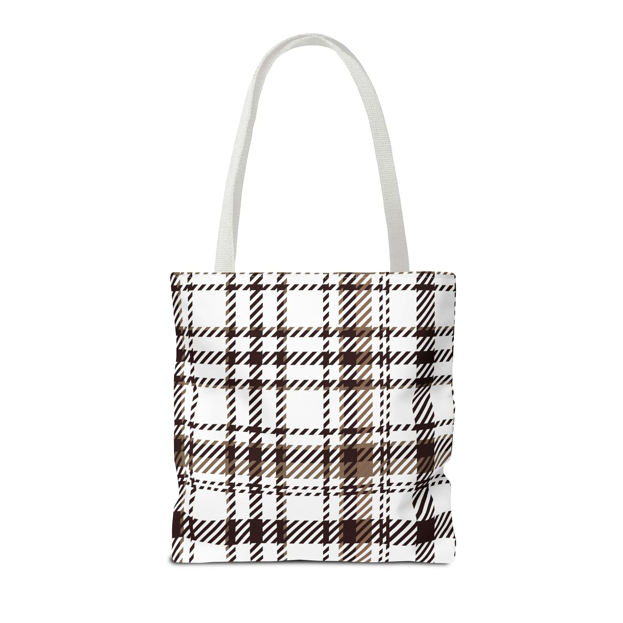 Neutral & Plaid Tote Bag