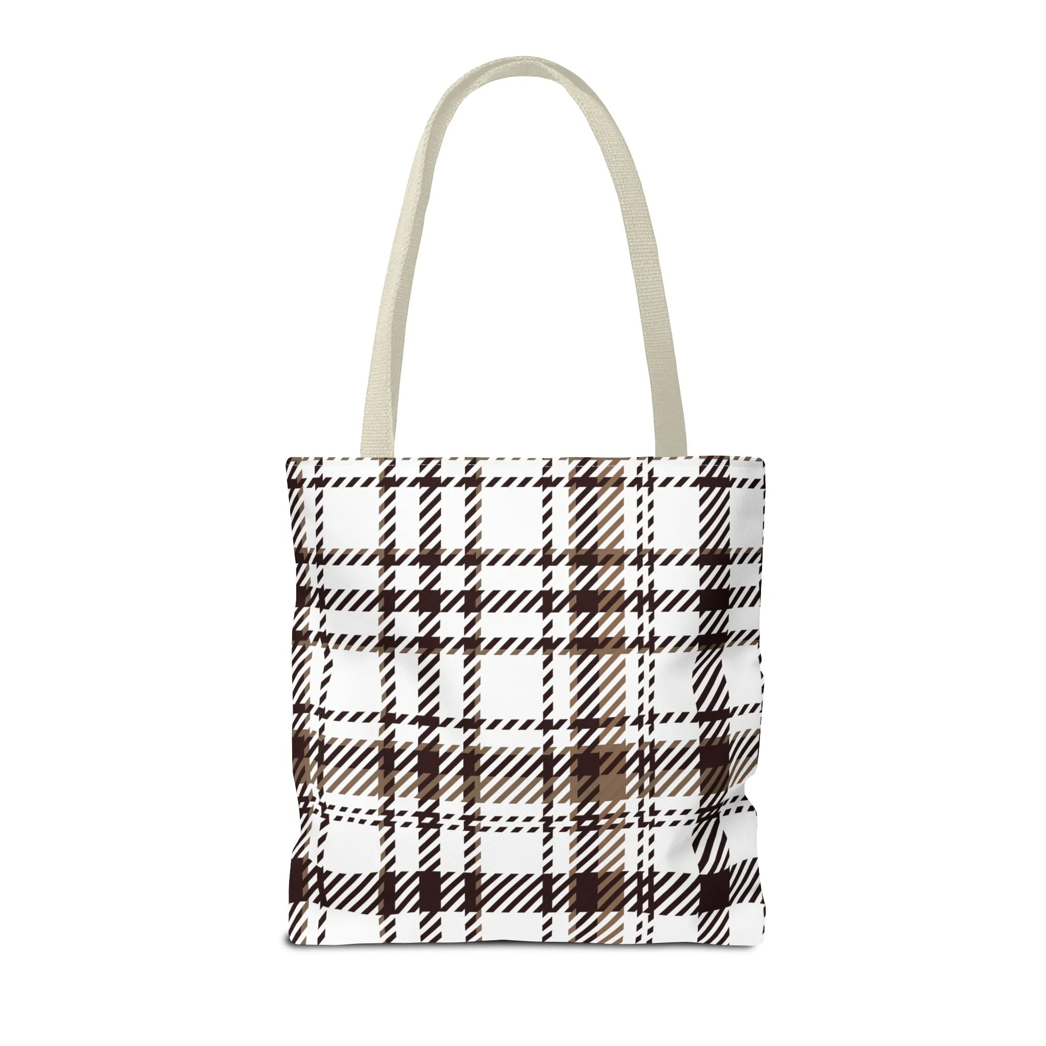 Neutral & Plaid Tote Bag