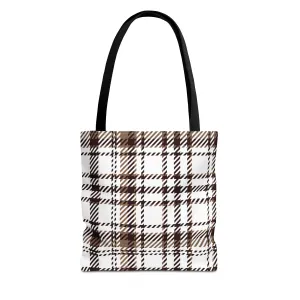 Neutral & Plaid Tote Bag