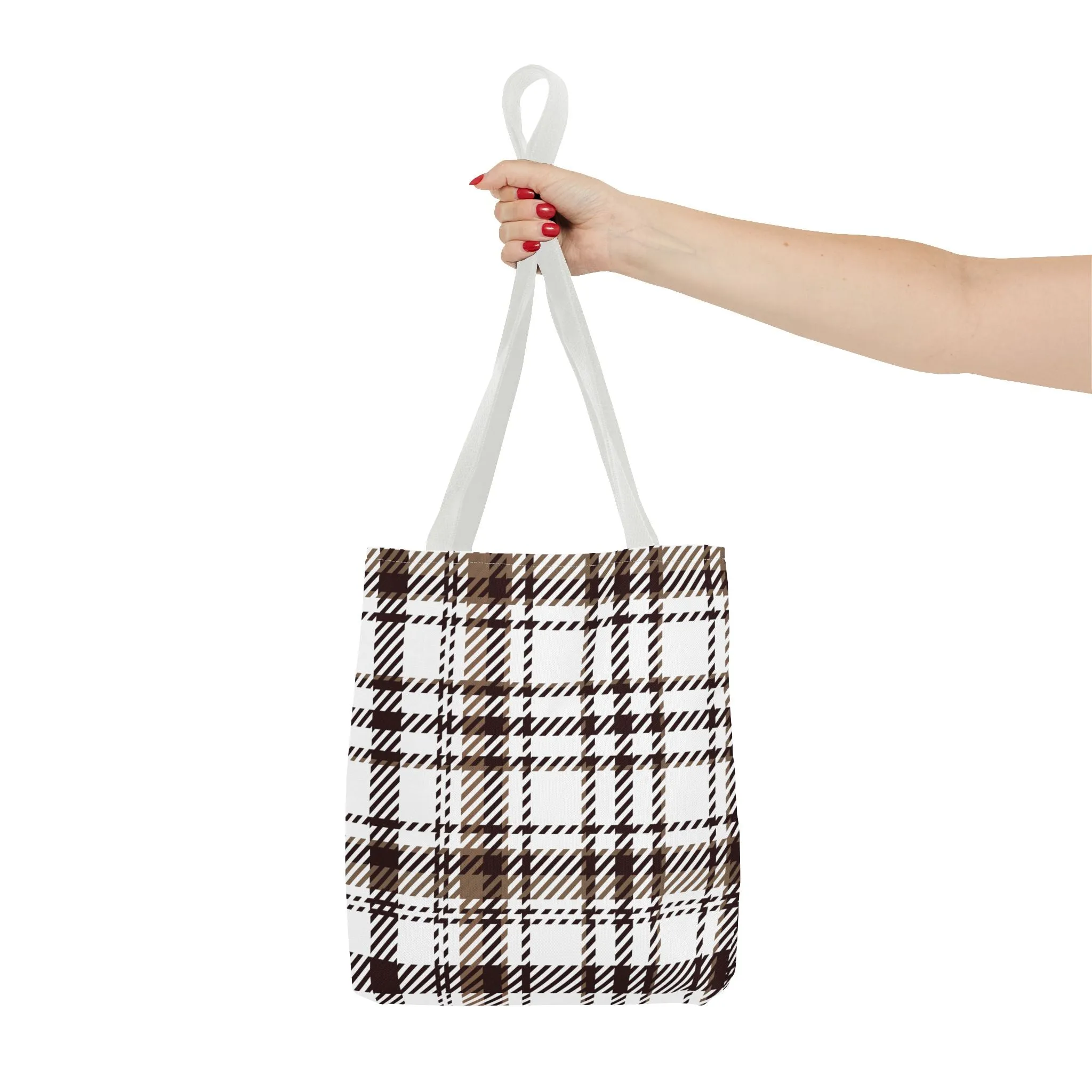 Neutral & Plaid Tote Bag