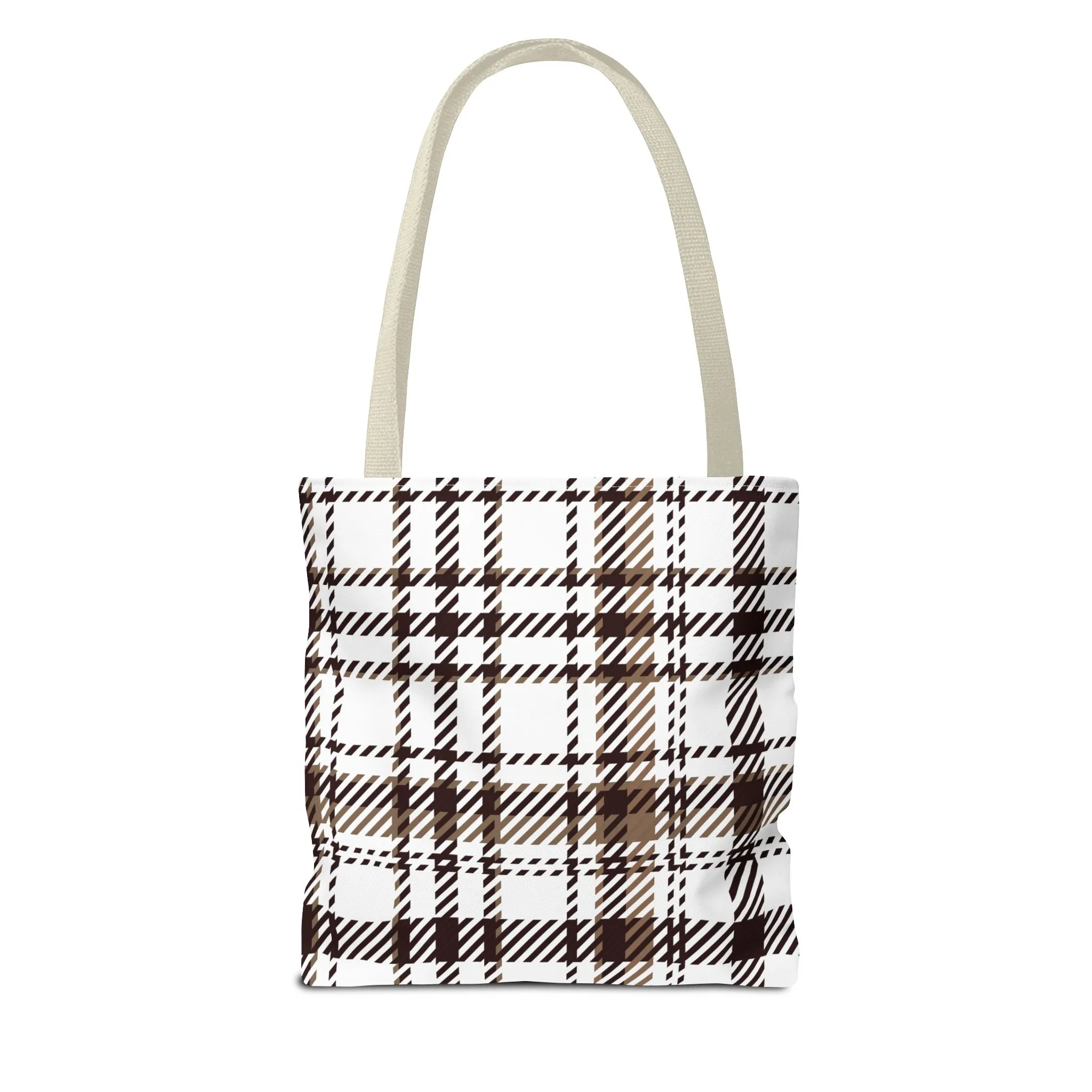 Neutral & Plaid Tote Bag