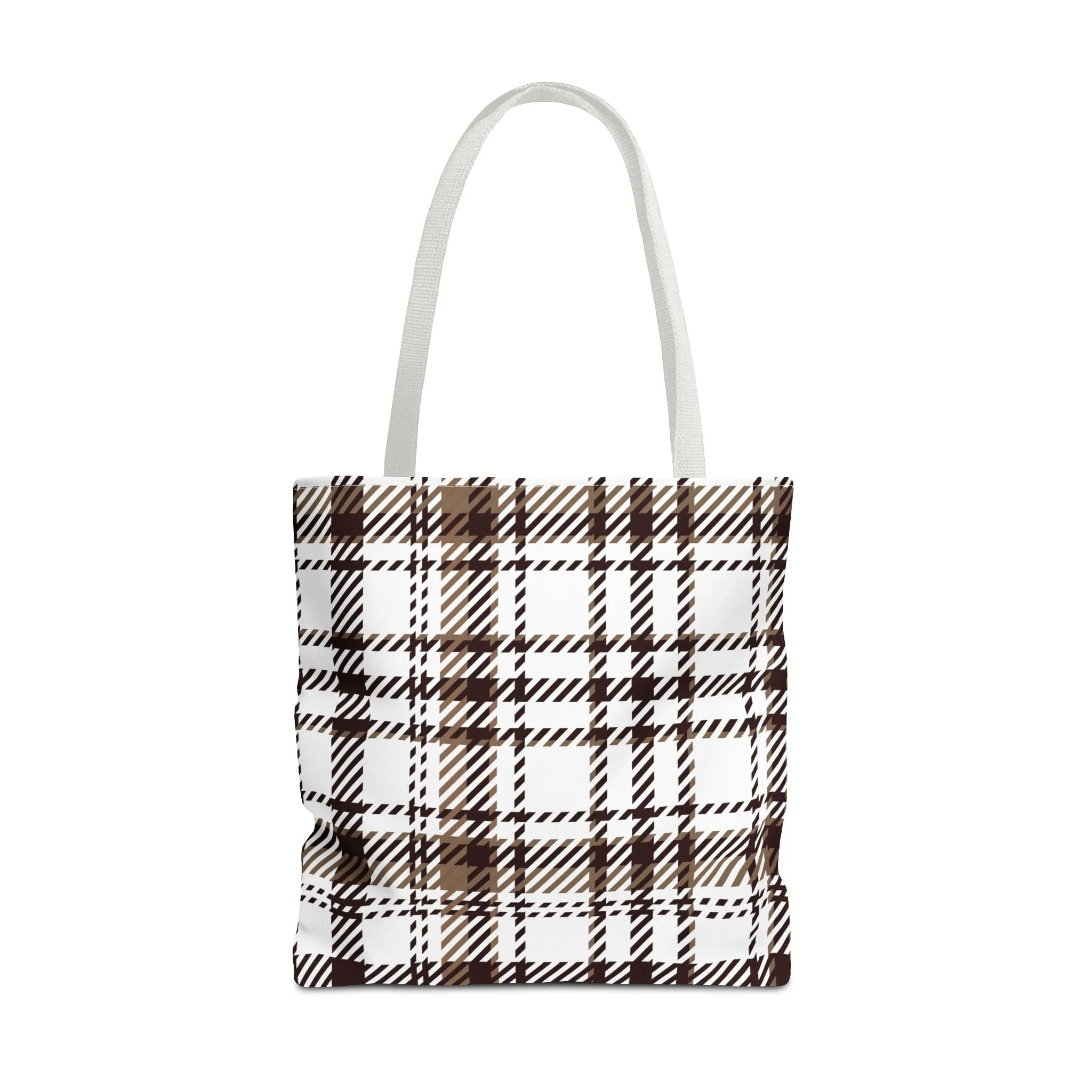 Neutral & Plaid Tote Bag