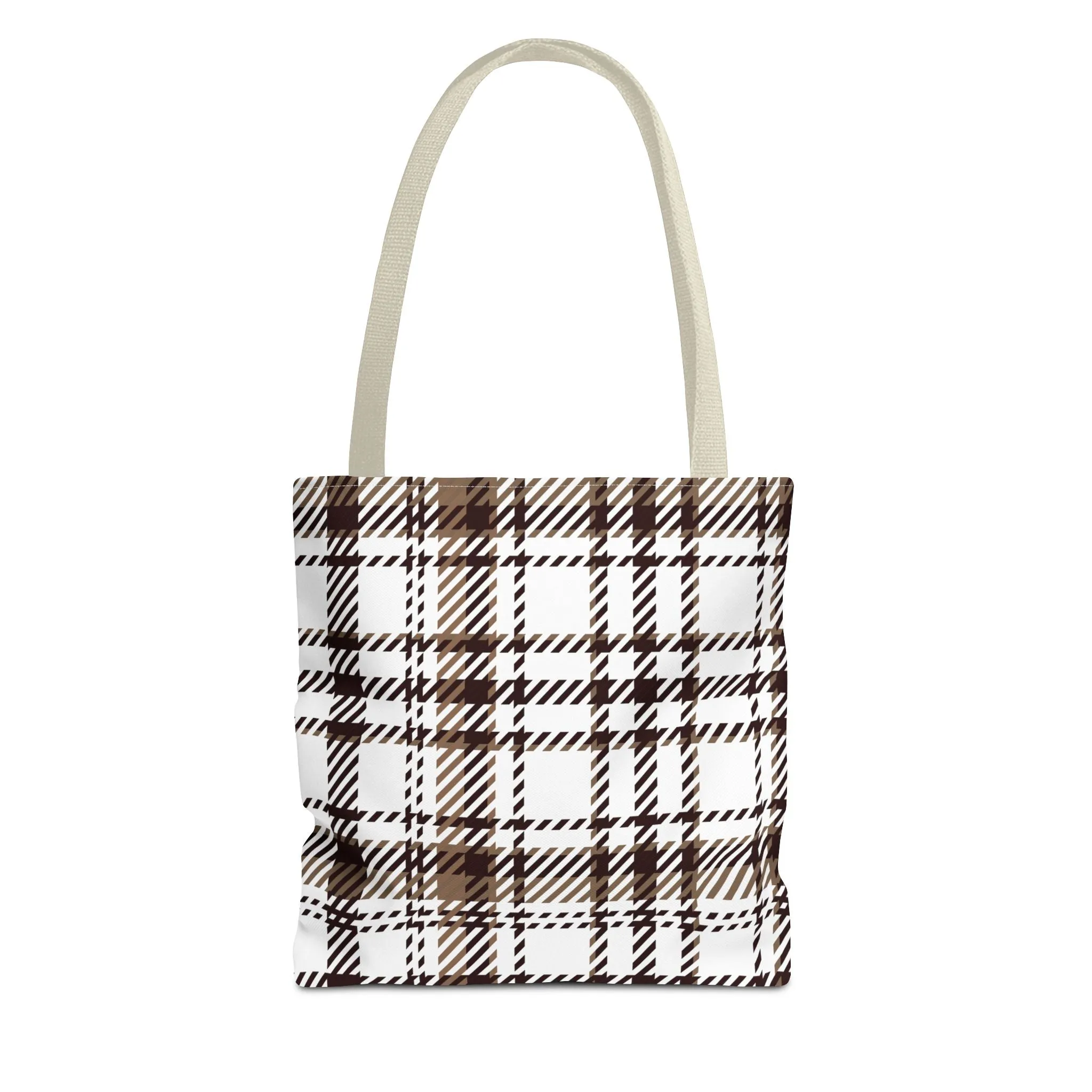 Neutral & Plaid Tote Bag