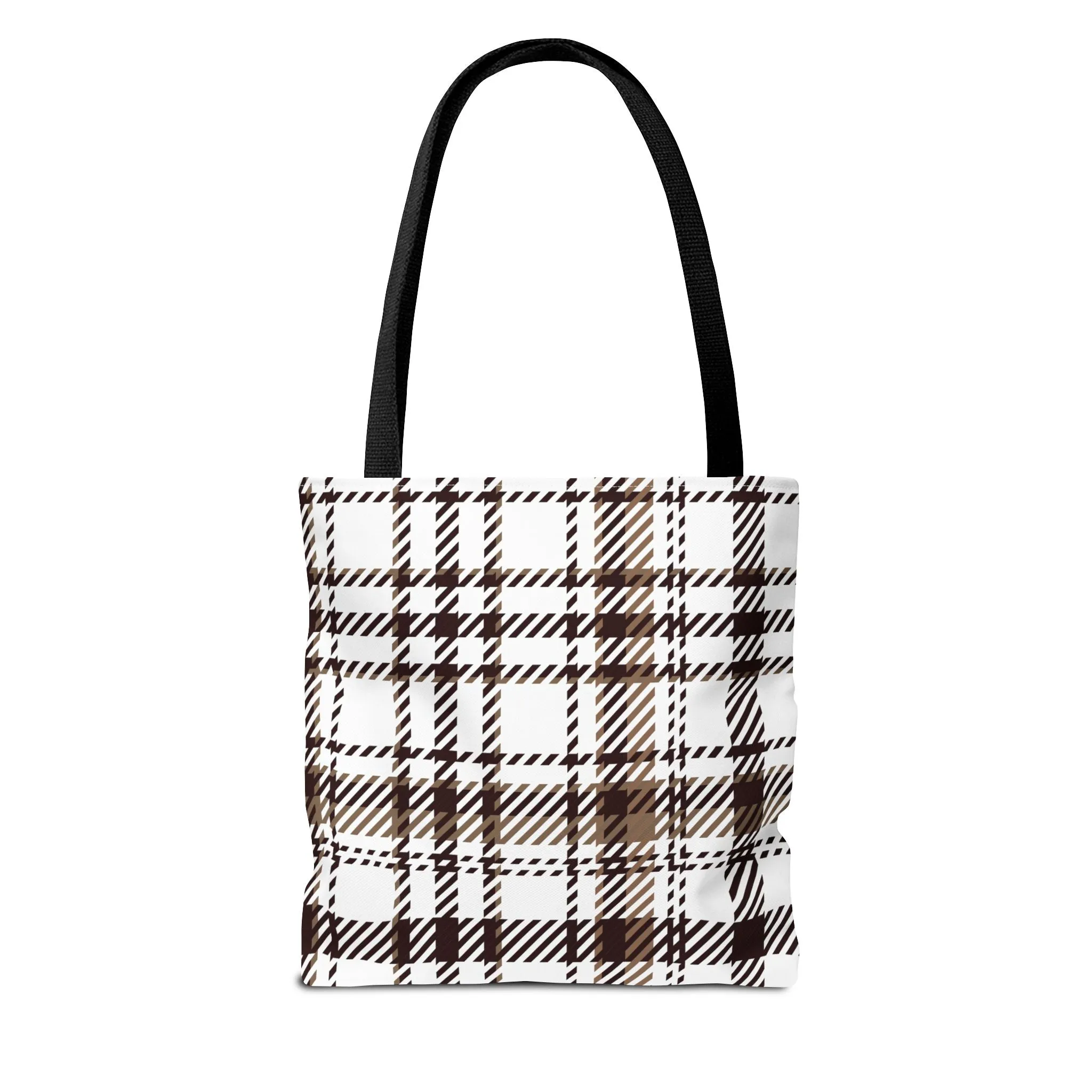 Neutral & Plaid Tote Bag