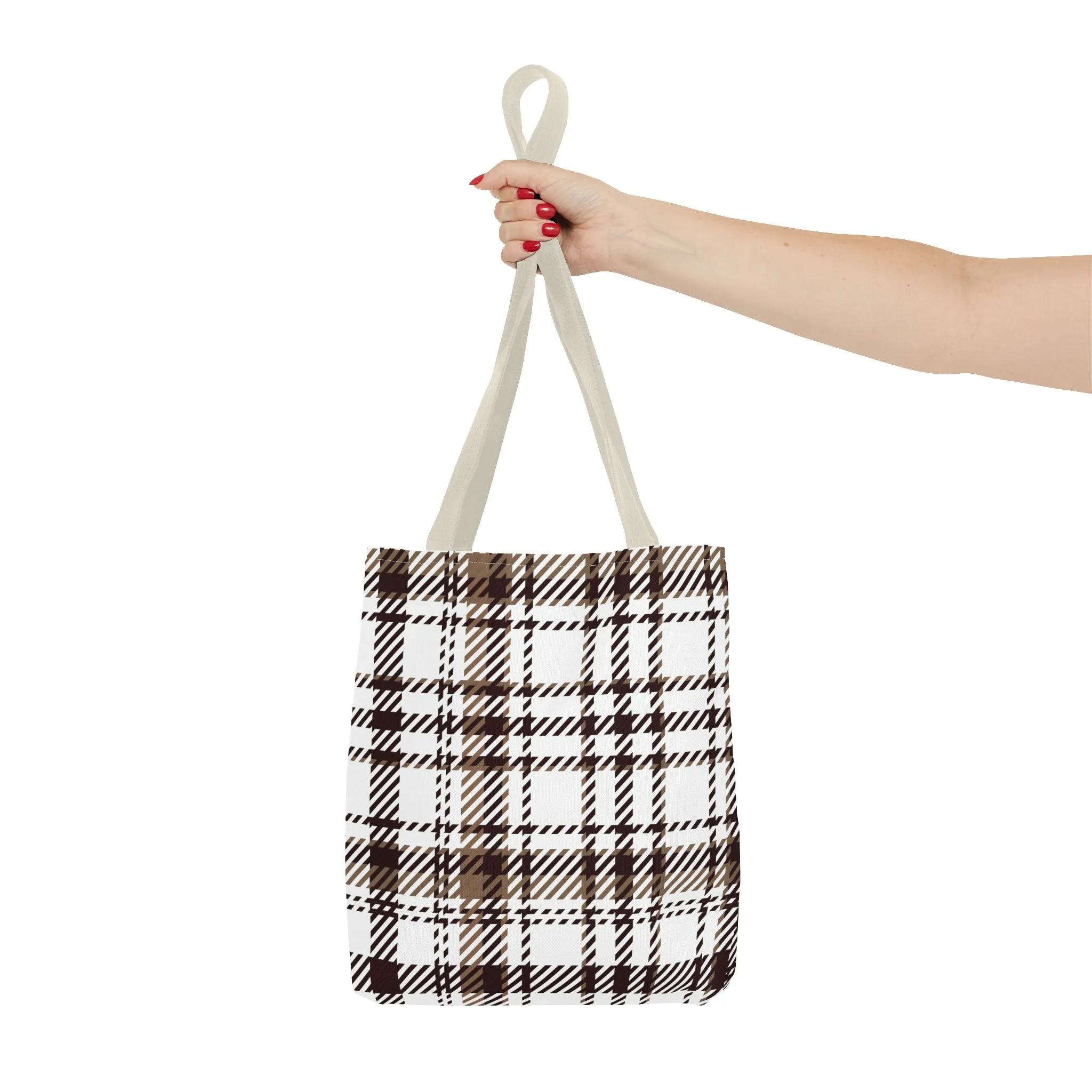 Neutral & Plaid Tote Bag