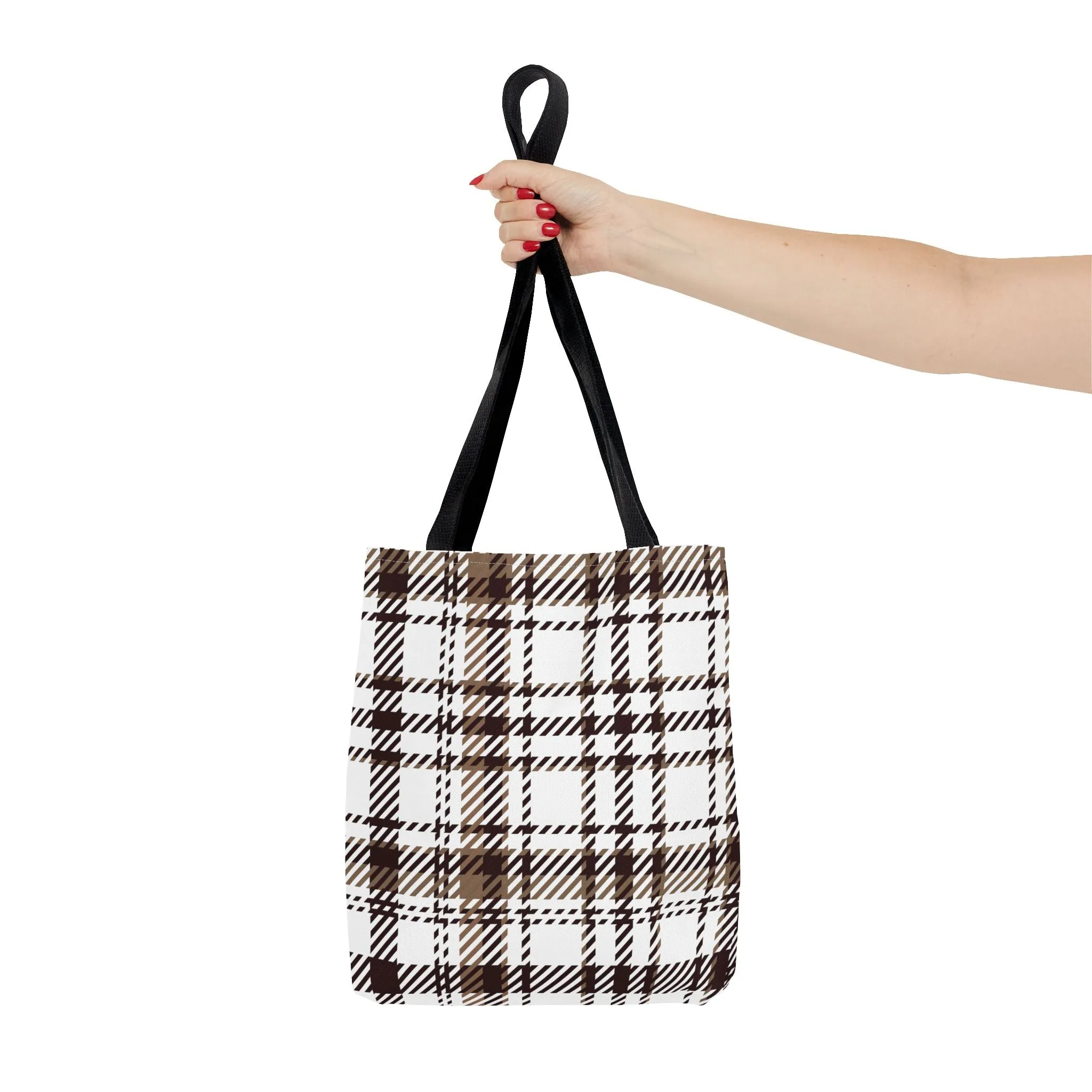 Neutral & Plaid Tote Bag