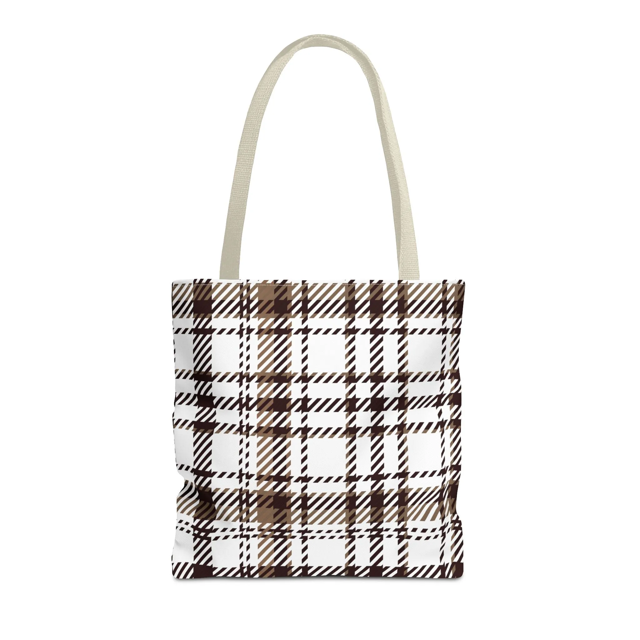 Neutral & Plaid Tote Bag