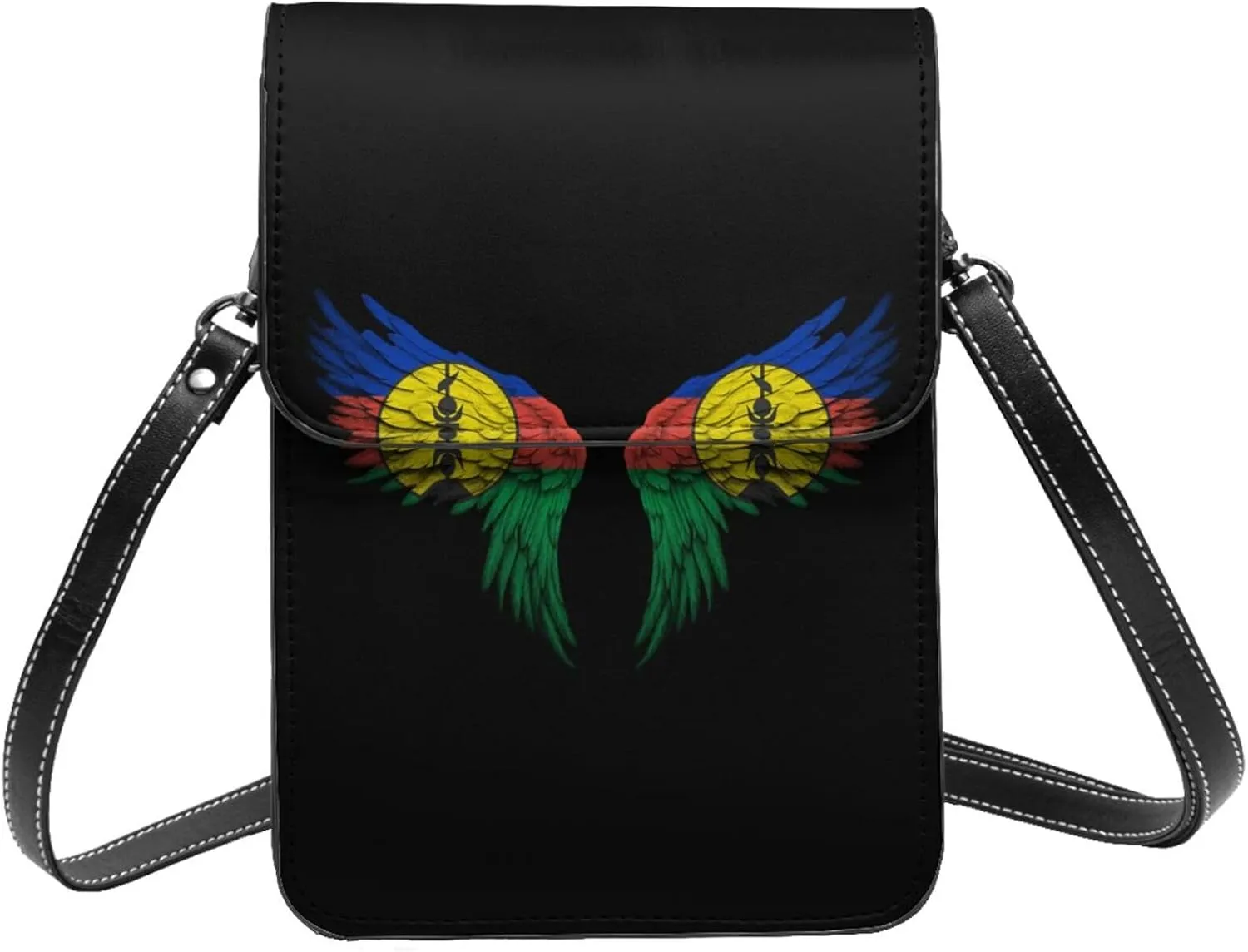 New Caledonia New Caledonian Flag Wings Small Crossbody Bag Is A Shoulder Bag Designed For Women And Girls Cell Phone Crossbody Wallet Purses With Card Slots Adjustable Strap