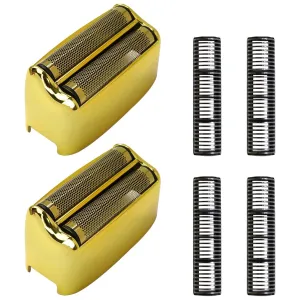 New Upgraded 2 Pack Gold Shaver Replacement Foil and Cutters for BaBylis Barber*ology Double FXFS2 Metal shaver foil replacement