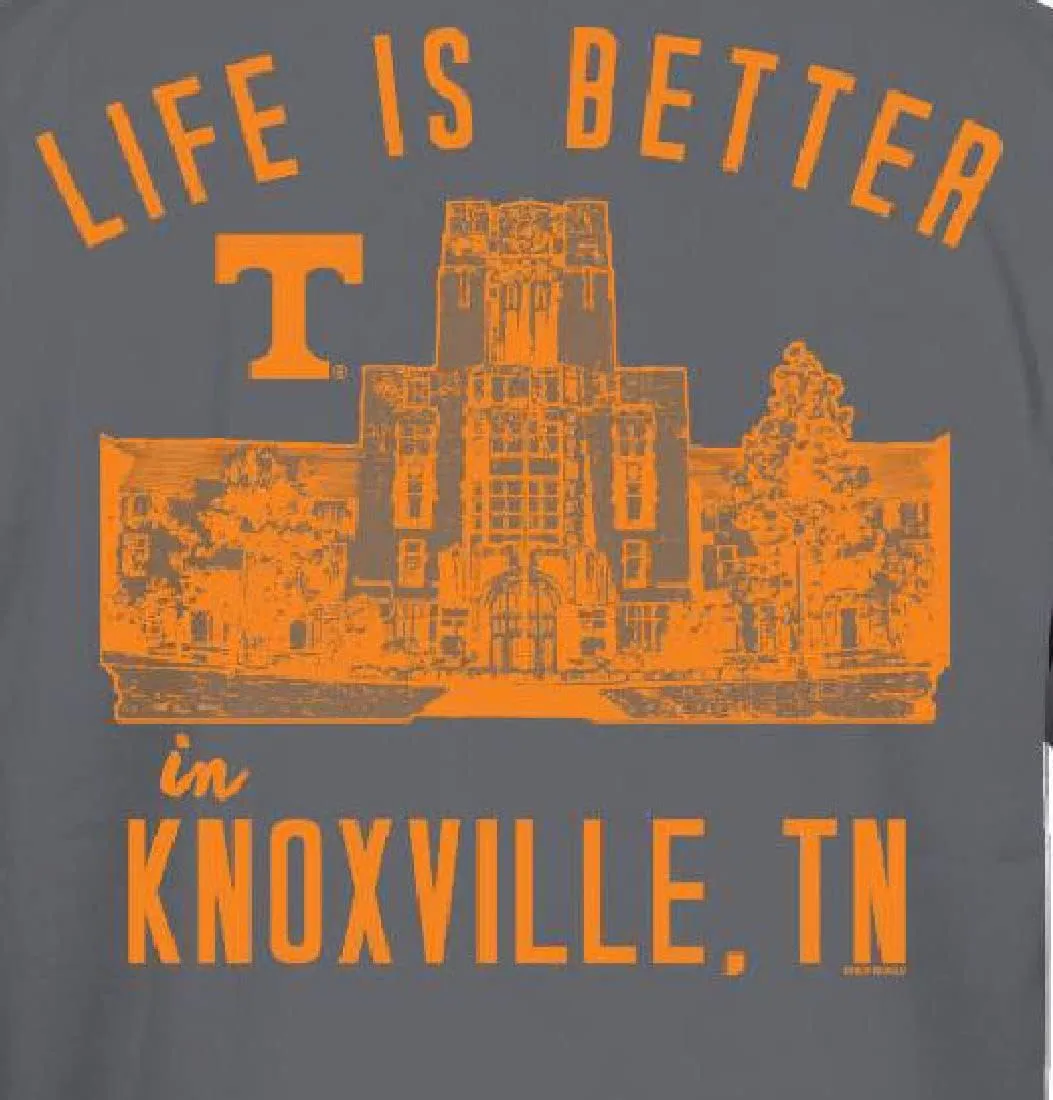New World Graphics Tennessee Vols Men's Grey 2 Sided Life is Better Long Sleeve T Shirt