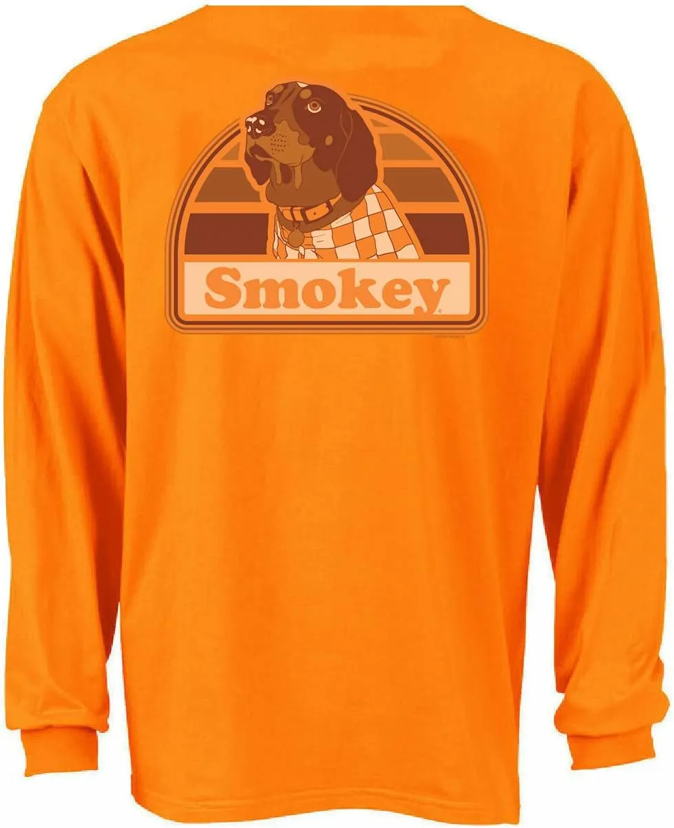 New World Graphics Tennessee Vols Men's Orange 2 Sided Smokey Portrait Long Sleeve T Shirt