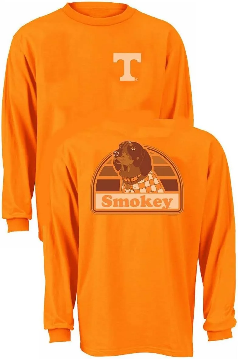 New World Graphics Tennessee Vols Men's Orange 2 Sided Smokey Portrait Long Sleeve T Shirt