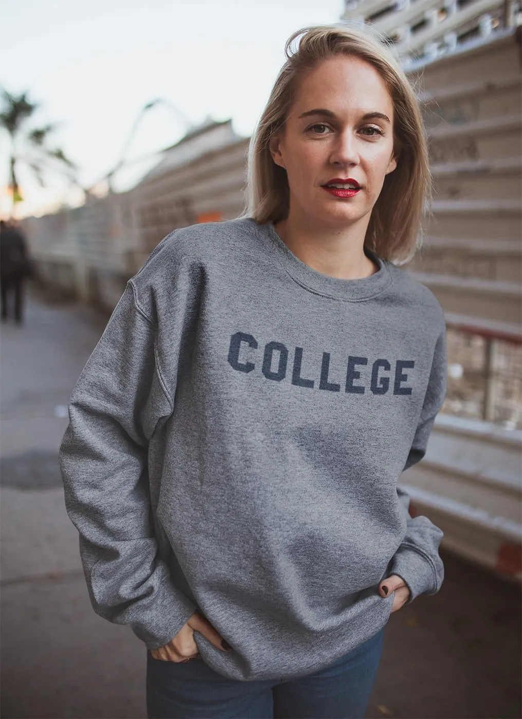 New York Fashion Police College Sweatshirt - Belushi Bluto Tribute 70s Comedy Crewneck - Men's Grey Large