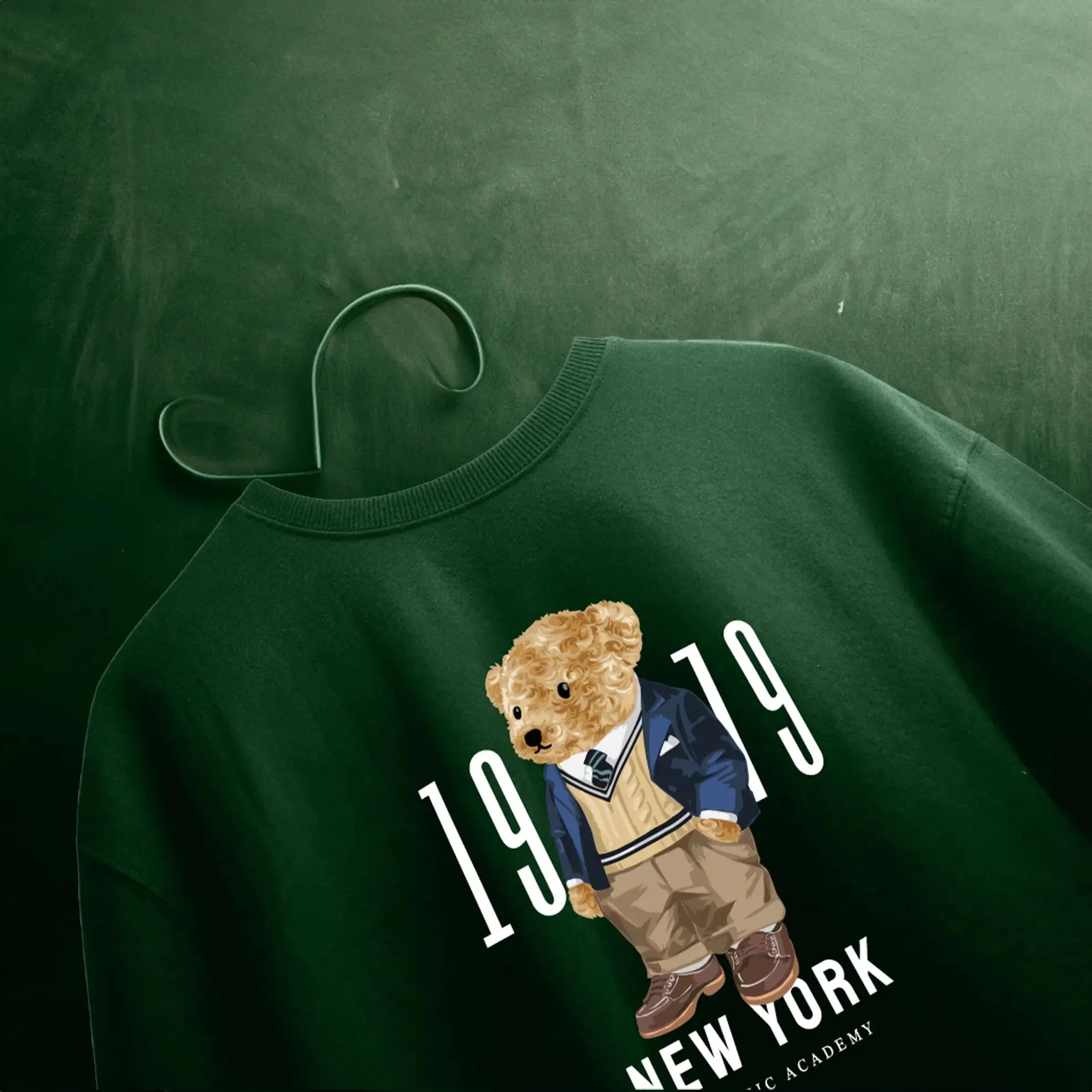 New York Teddy Bottle Green Oversized T-shirt
