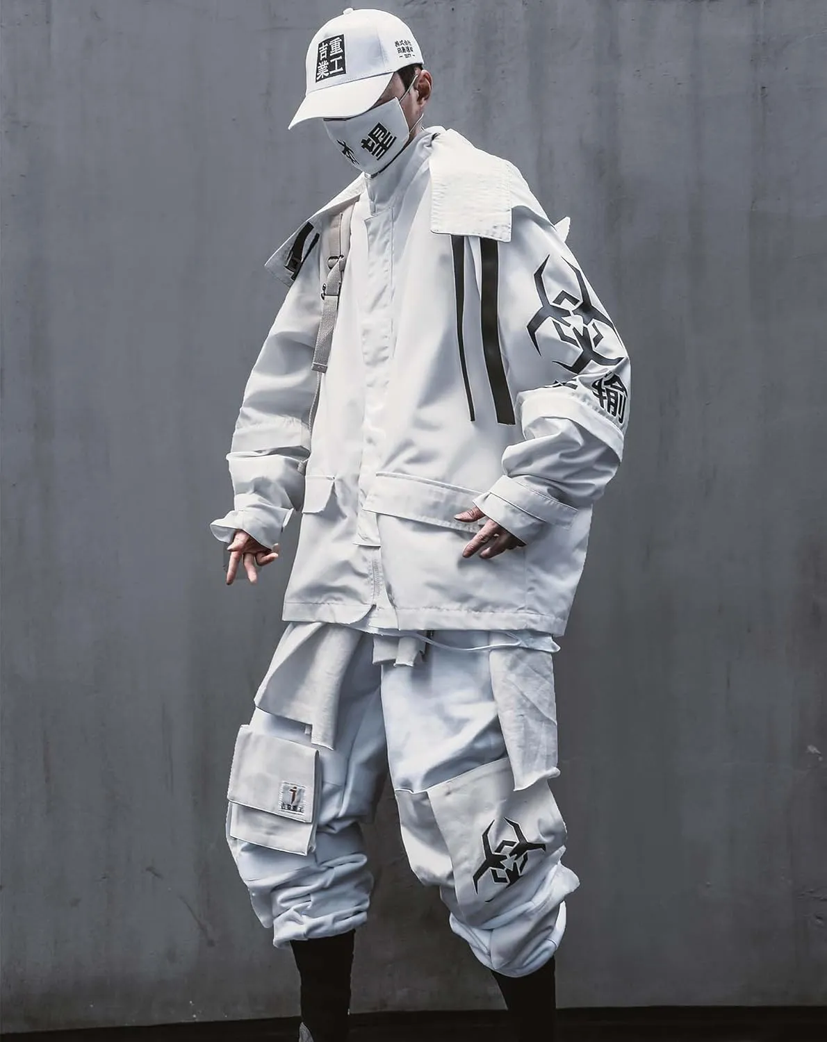 Niepce Inc Japanese Streetwear Zip Up Windbreaker Jackets for Men