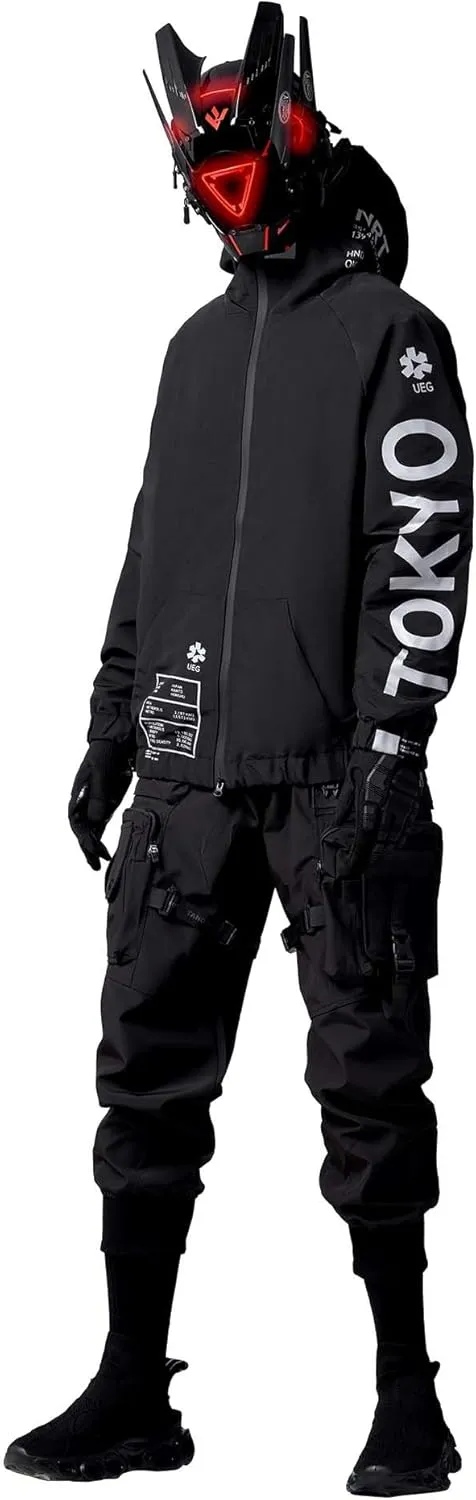 Niepce Inc Japanese Streetwear Zip Up Windbreaker Jackets for Men