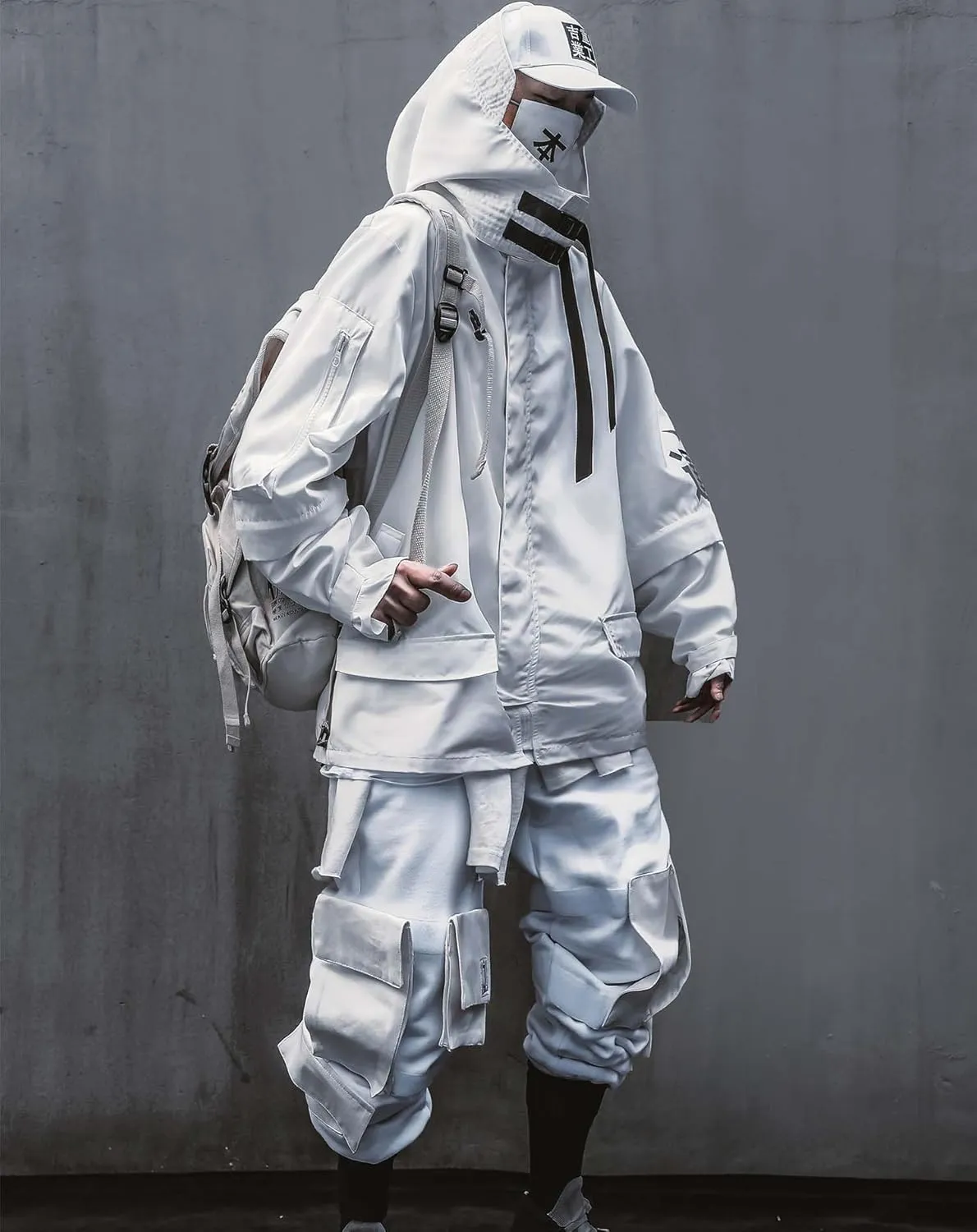 Niepce Inc Japanese Streetwear Zip Up Windbreaker Jackets for Men
