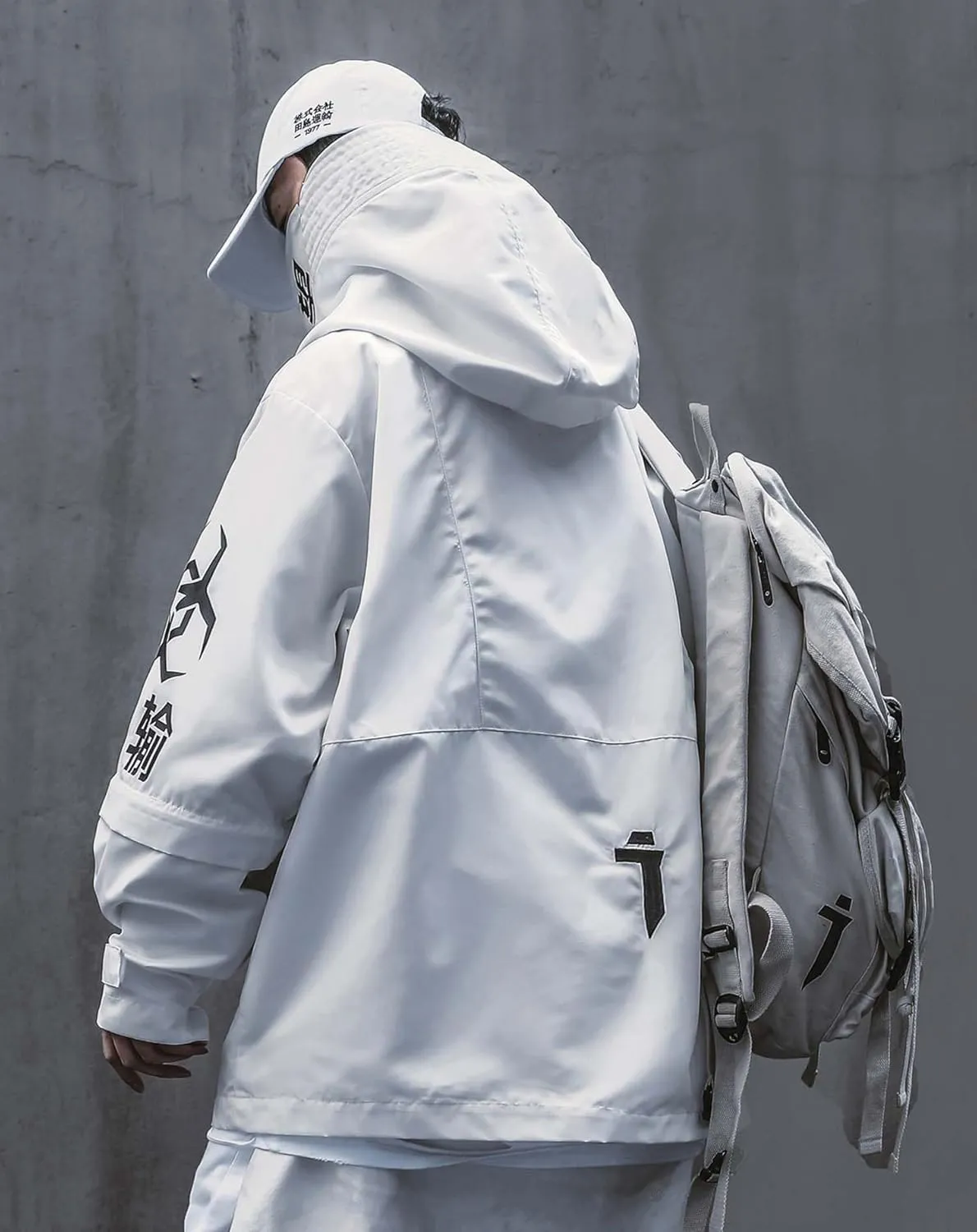 Niepce Inc Japanese Streetwear Zip Up Windbreaker Jackets for Men