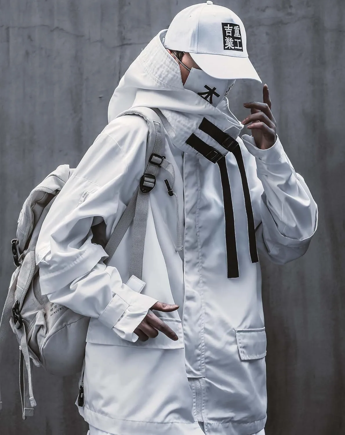 Niepce Inc Japanese Streetwear Zip Up Windbreaker Jackets for Men