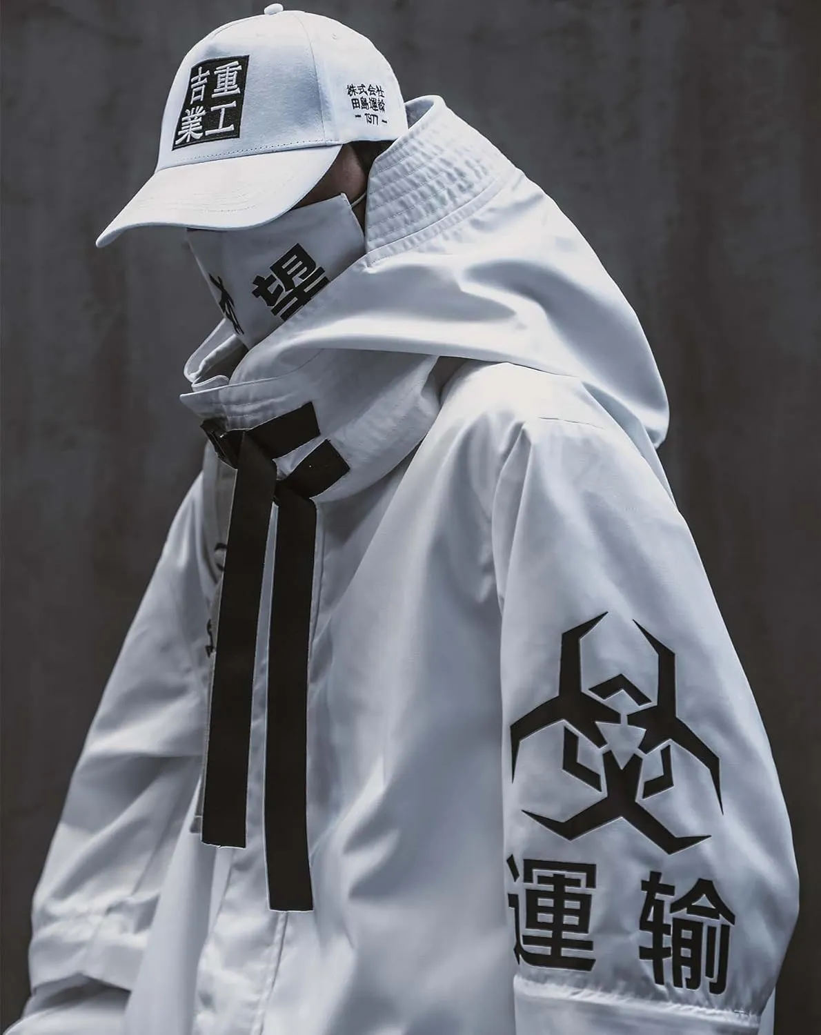 Niepce Inc Japanese Streetwear Zip Up Windbreaker Jackets for Men