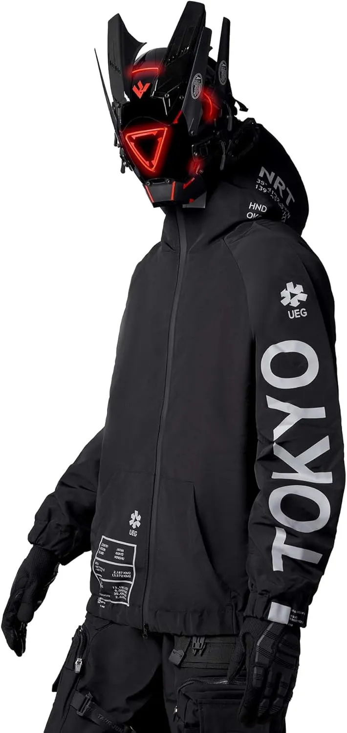 Niepce Inc Japanese Streetwear Zip Up Windbreaker Jackets for Men