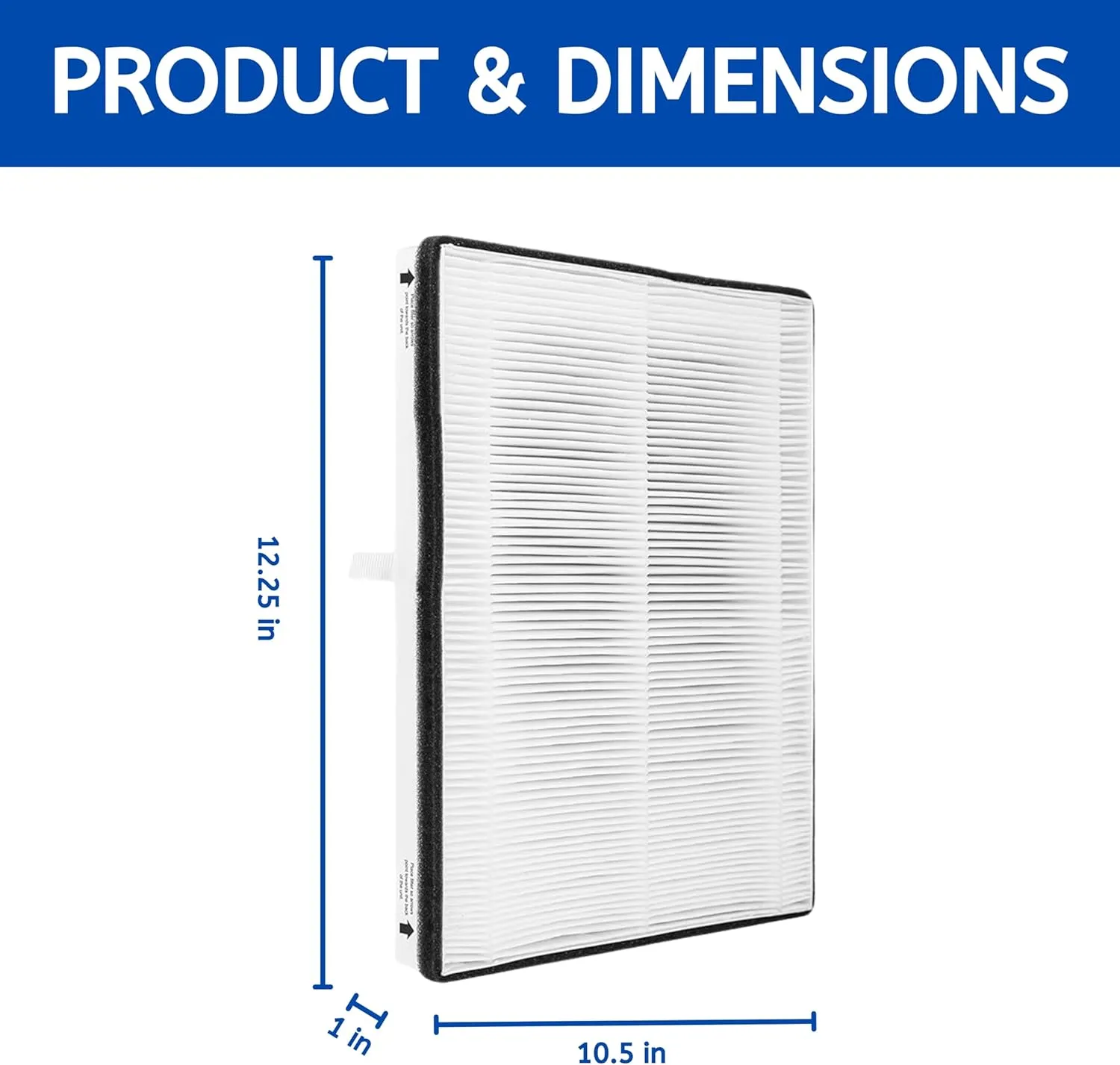 Nispira Replacement HEPA Filter for Air Purifier, Compatible with Vornado Air Purifier Models AC300, AC350, AC500, AC550, PCO200, PCO300, PCO500 Compared to Part MD1-0022, 4 Packs