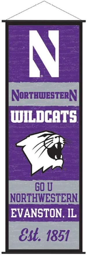 Northwestern Wildcats Banner and Scroll Sign