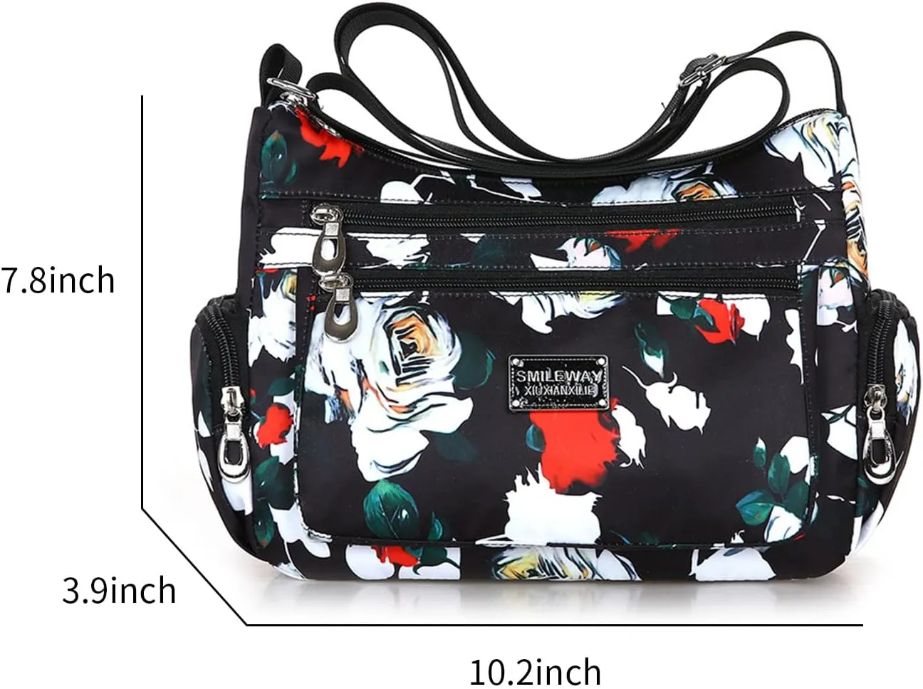 NOTAG Crossbody Bags for Women Nylon Shoulder Bag Floral Multi-Pocket Purses and Handbags