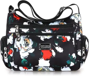 NOTAG Crossbody Bags for Women Nylon Shoulder Bag Floral Multi-Pocket Purses and Handbags