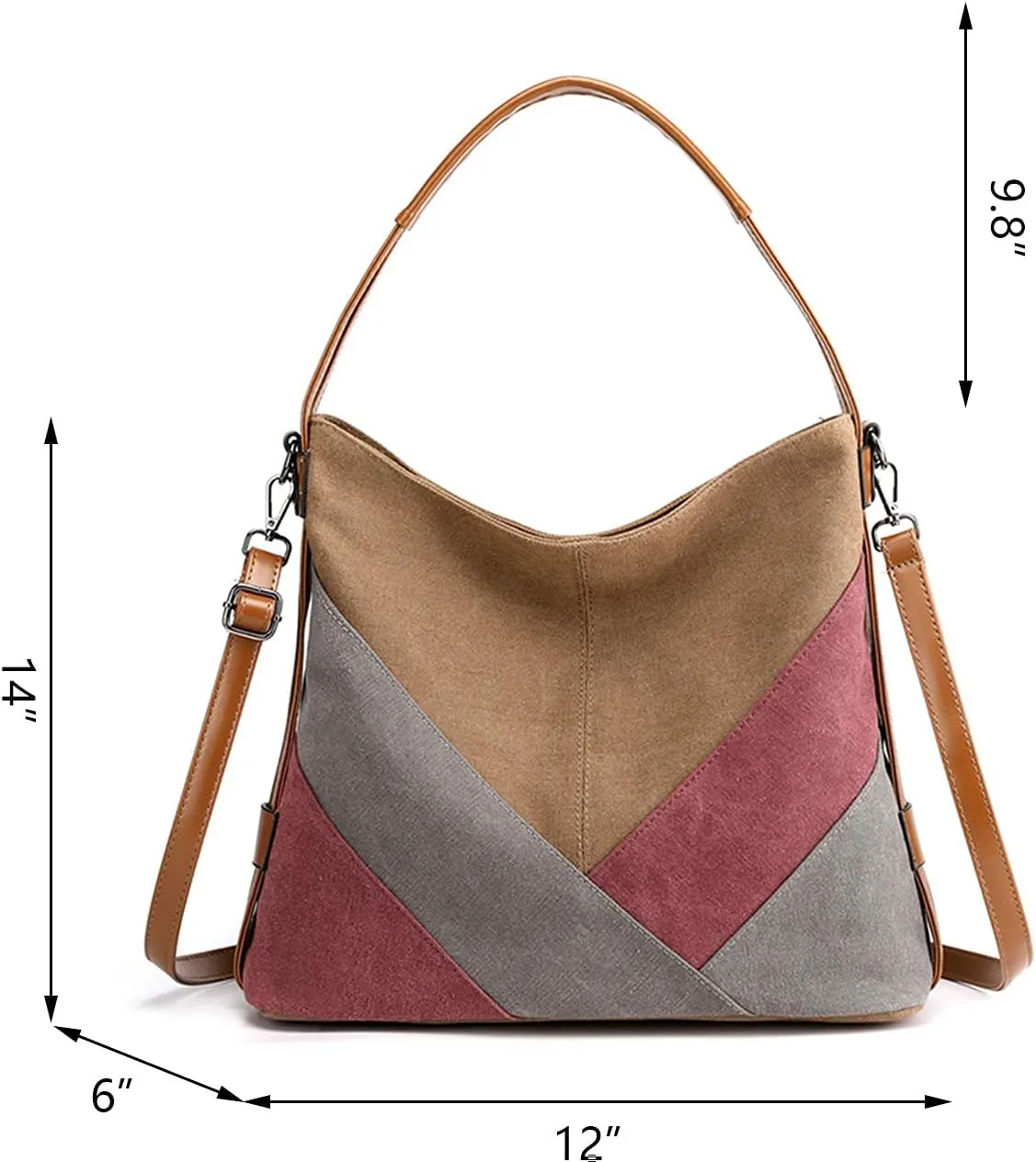 NOTAG Hobo Handbags for Women Canvas Purses and Handbags Large Casual Shoulder Bags with Removable Shoulder Strap