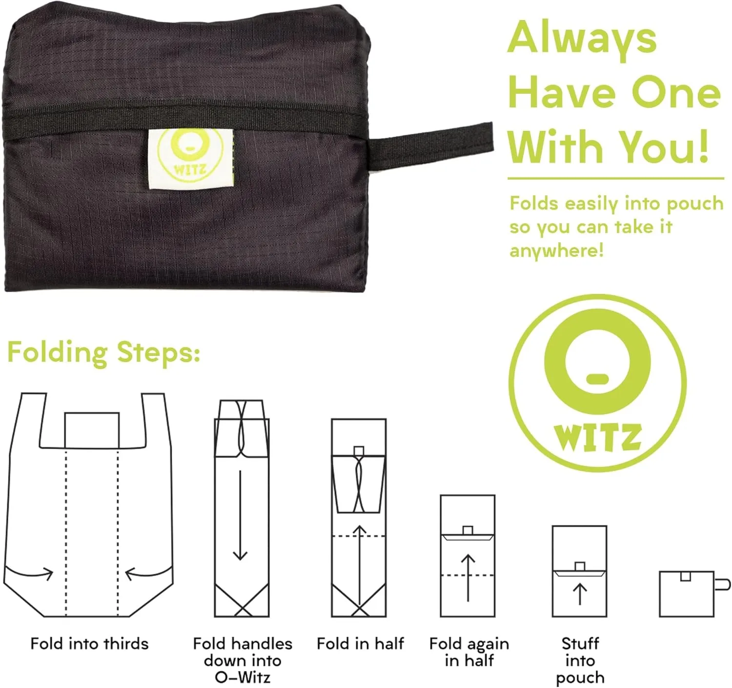 O-WITZ Reusable Grocery Bags | Vibrant Tote Bag For Groceries, Gym, Beach Gear, Toys & More | Washable Design With Large Handles For Maximum Convenience | Folds Into A Small Pouch, Sloth Pink