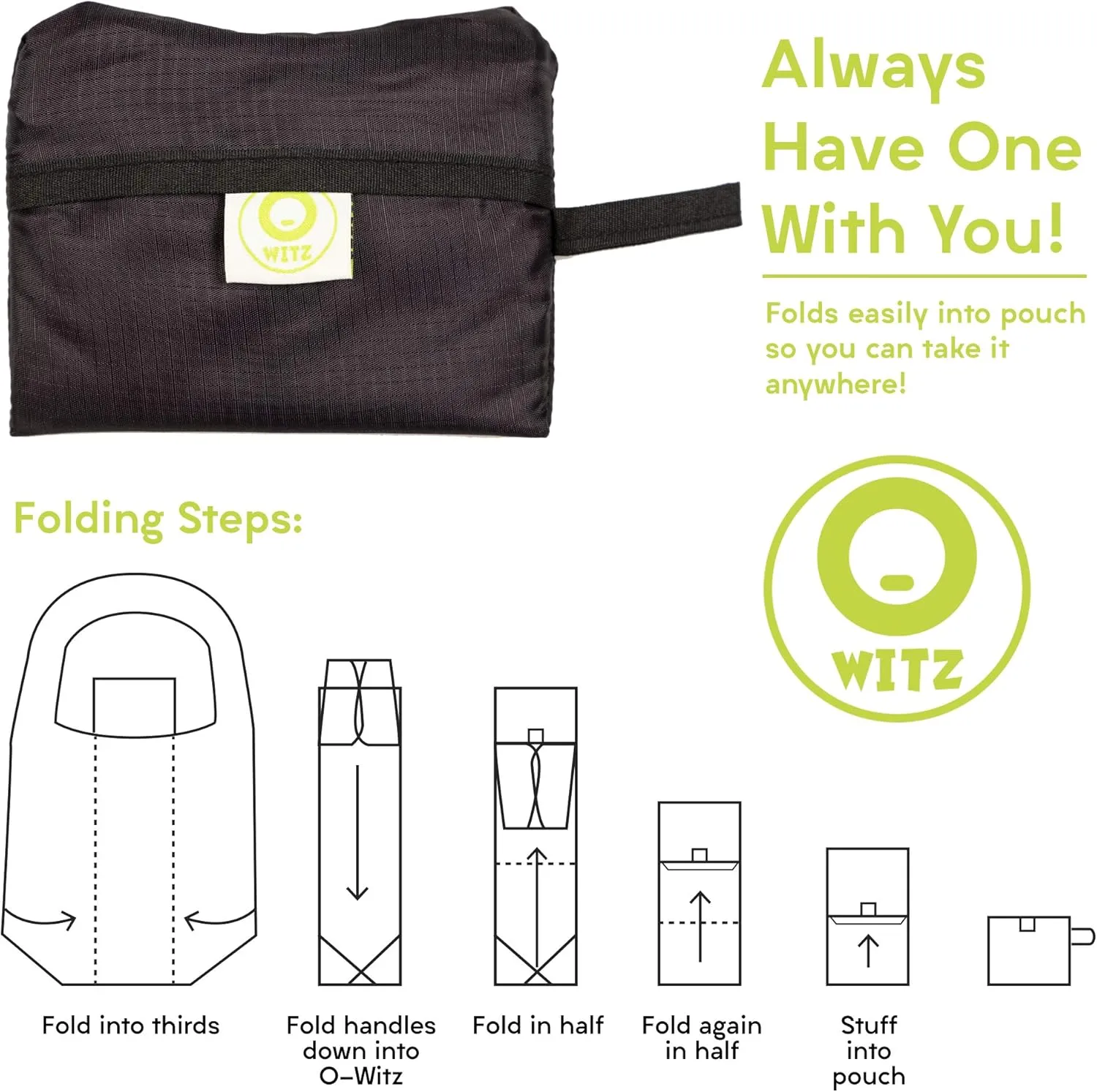 O-WITZ Reusable Grocery Bags | Vibrant Tote Bag For Groceries, Gym, Office, Beach & More | Washable Design With Large Handles For Maximum Convenience | Folds Into A Small Pouch, 5 Pack, Animal Vibes
