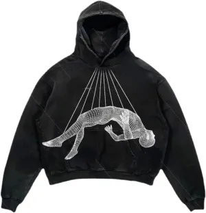 Obenie Halloween Y2K Hoodie Gothic Casual Alphabet Blast Print Pattern Skull Fashion Hoodie Men Harajuku Men Clothing