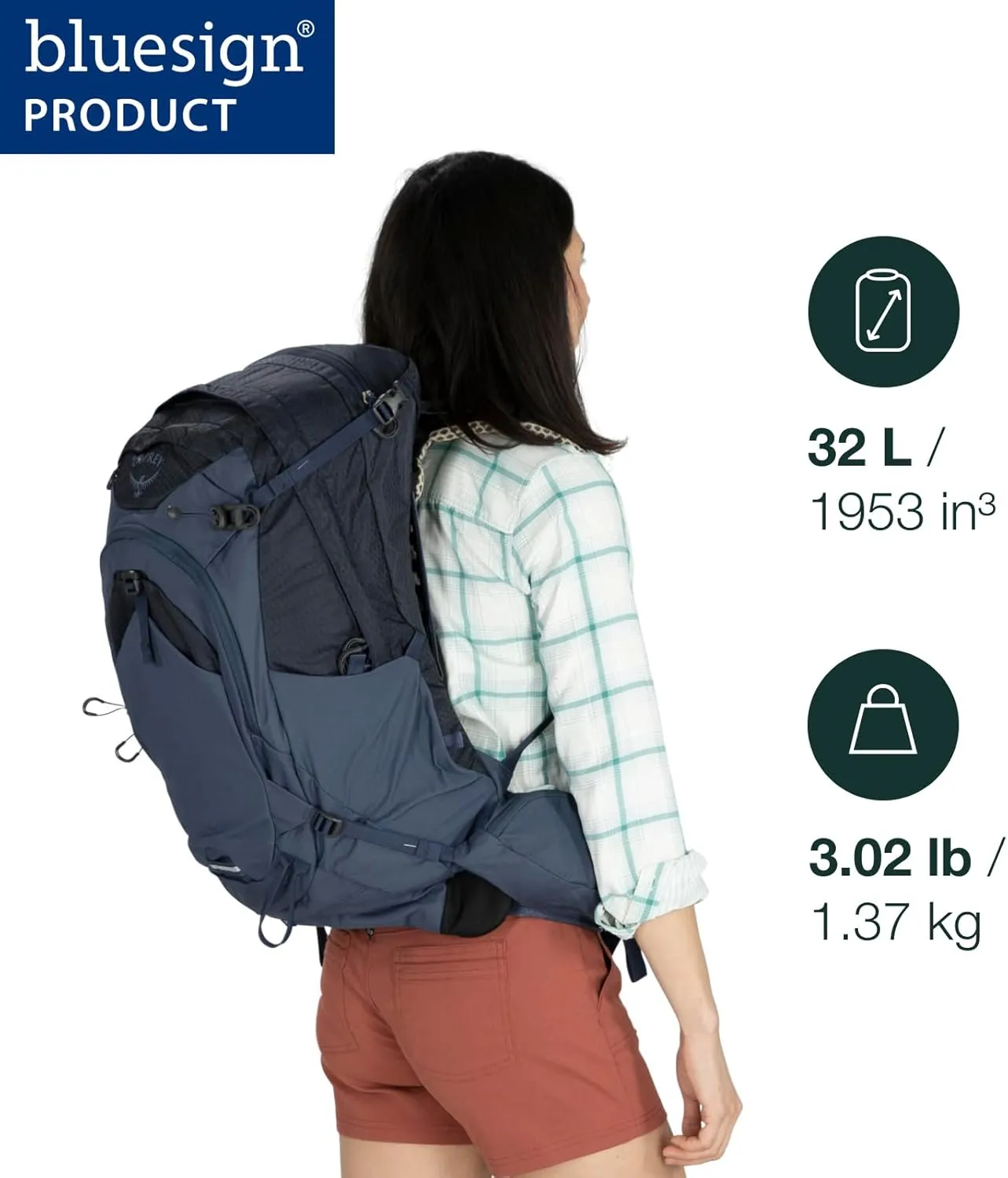 Osprey Mira 32L Women's Hiking Backpack with Hydraulics Reservoir, Succulent Green