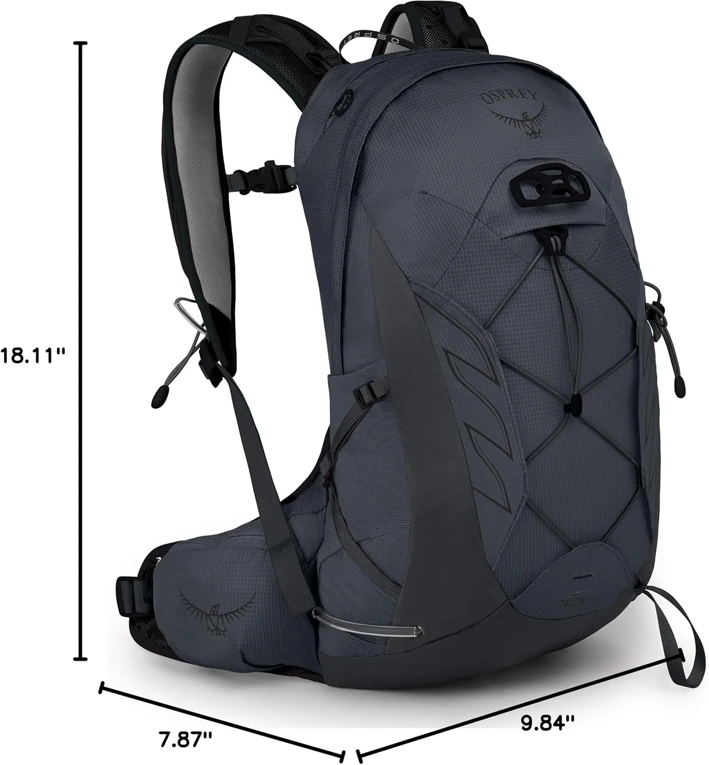 Osprey Talon 11L Men's Hiking Backpack with Hipbelt, Eclipse Grey, S/M