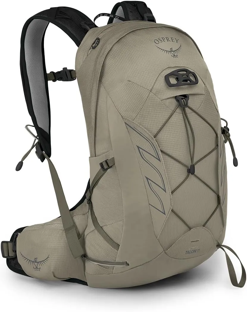 Osprey Talon 11L Men's Hiking Backpack with Hipbelt, Sawdust/Earl Grey, S/M