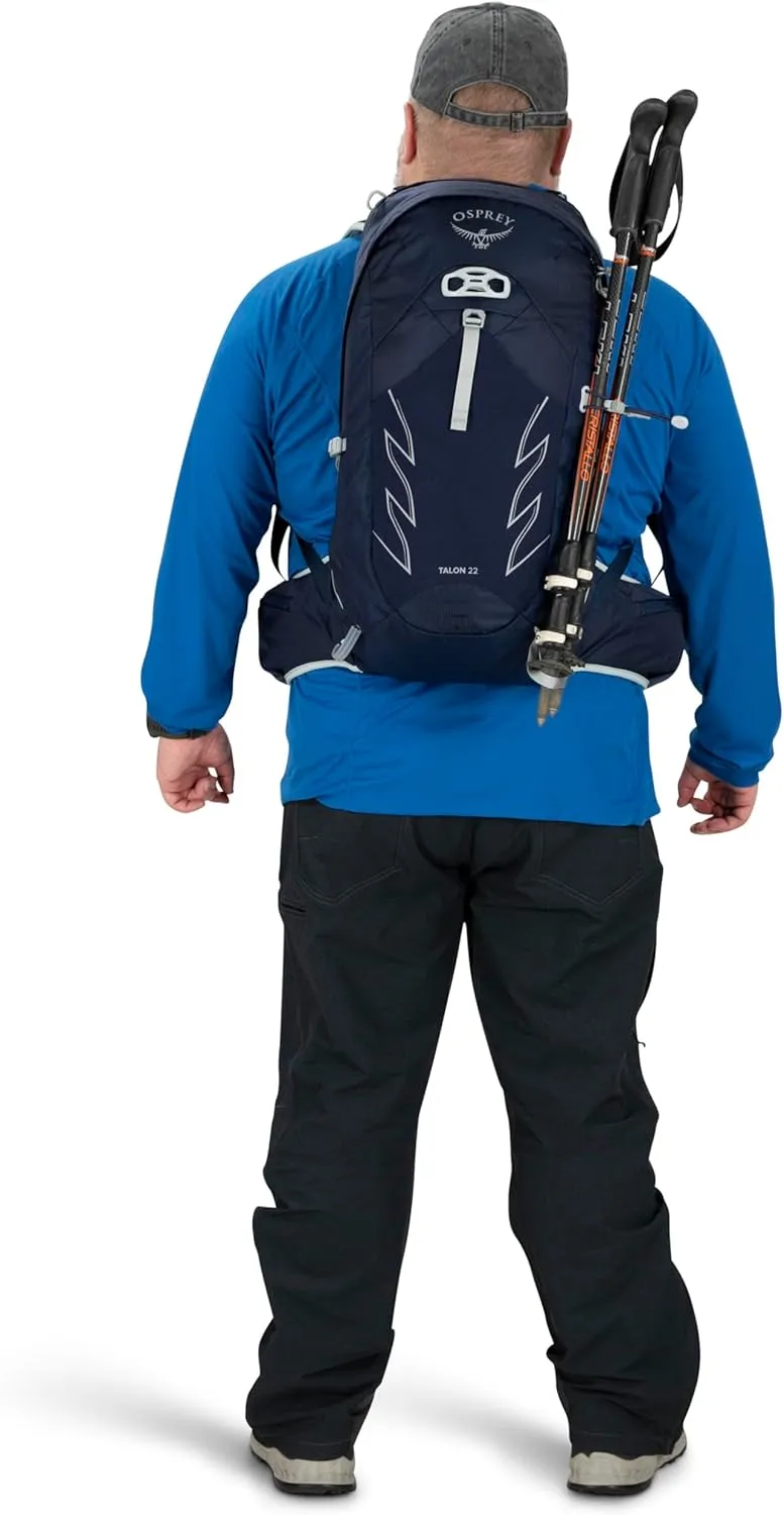 Osprey Talon 22L Men's Hiking Backpack with Hipbelt, Ceramic Blue, L/XL, Extended Fit