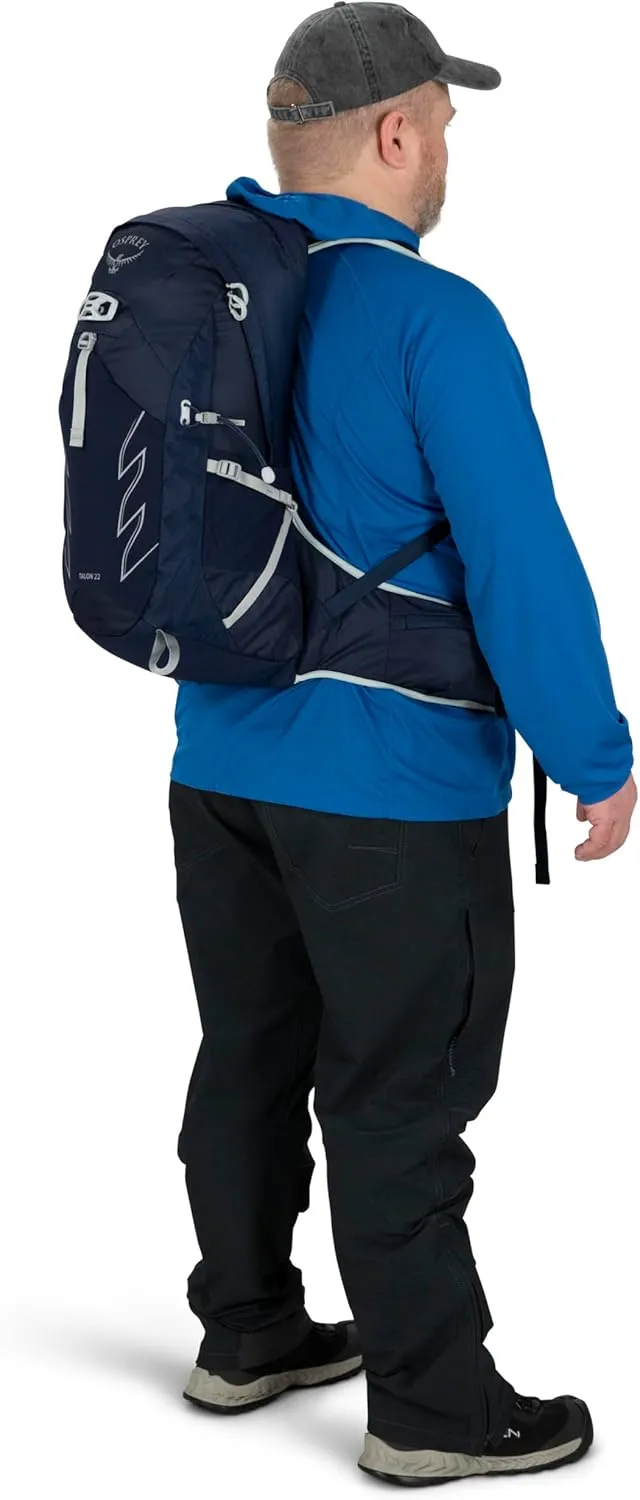 Osprey Talon 22L Men's Hiking Backpack with Hipbelt, Ceramic Blue, L/XL, Extended Fit