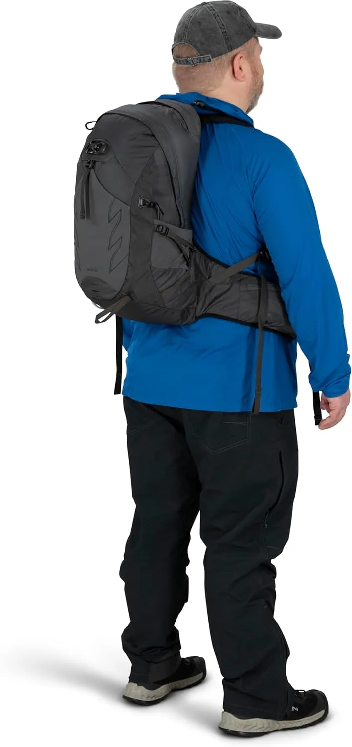 Osprey Talon 22L Men's Hiking Backpack with Hipbelt, Eclipse Grey, L/XL, Extended Fit