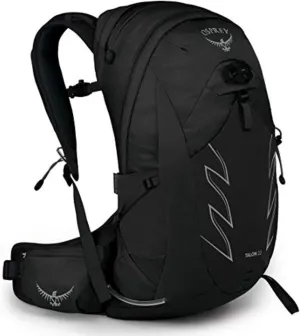 Osprey Talon 22L Men's Hiking Backpack with Hipbelt, Stealth Black, S/M