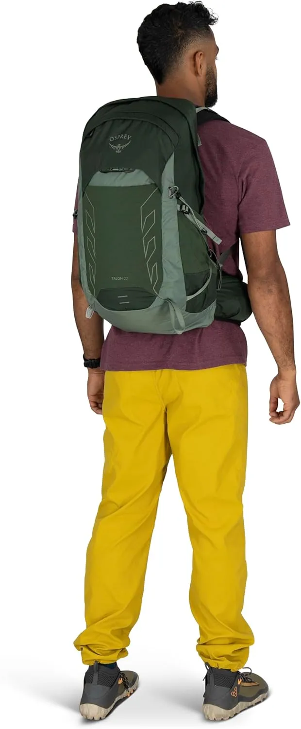 Osprey Talon 22L Men's Lightweight Hiking Backpack with Hipbelt, Green Canopy/Pine Leaf
