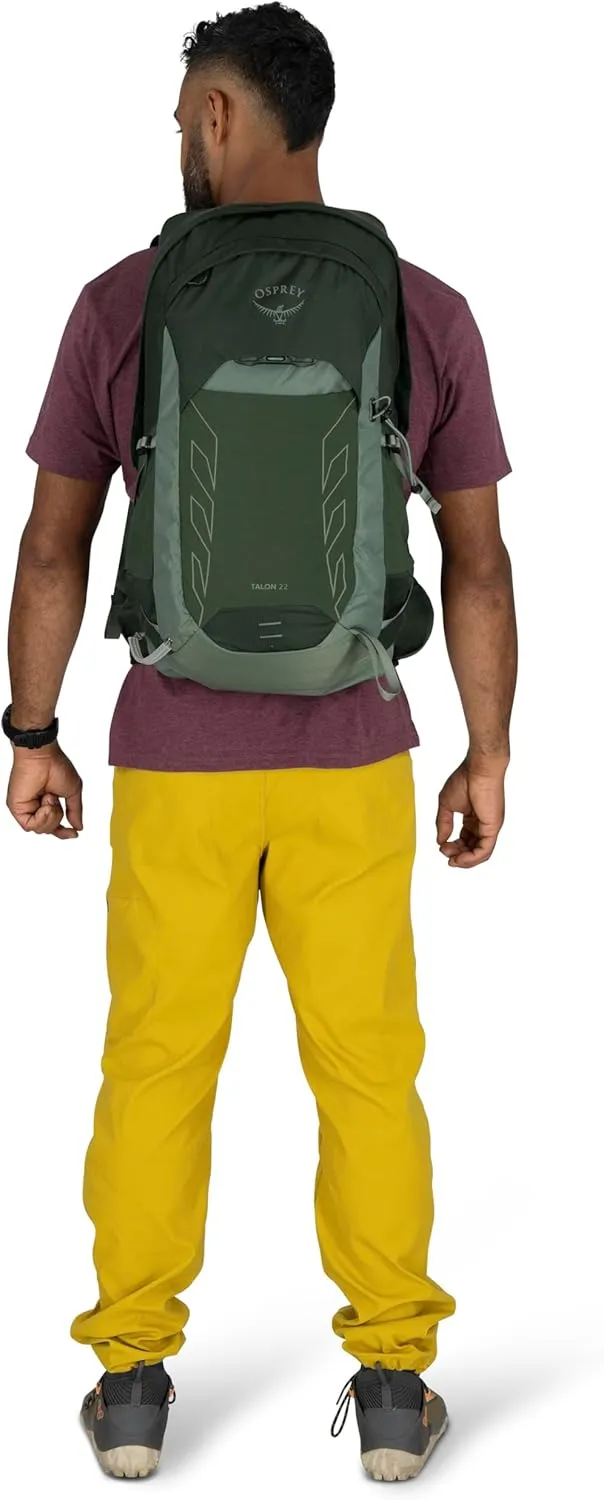 Osprey Talon 22L Men's Lightweight Hiking Backpack with Hipbelt, Green Canopy/Pine Leaf