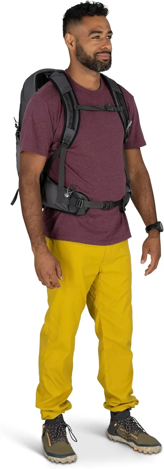 Osprey Talon 22L Men's Lightweight Hiking Backpack with Hipbelt, Phantom Grey/Dark Charcoal