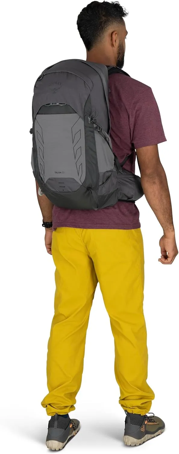 Osprey Talon 22L Men's Lightweight Hiking Backpack with Hipbelt, Phantom Grey/Dark Charcoal
