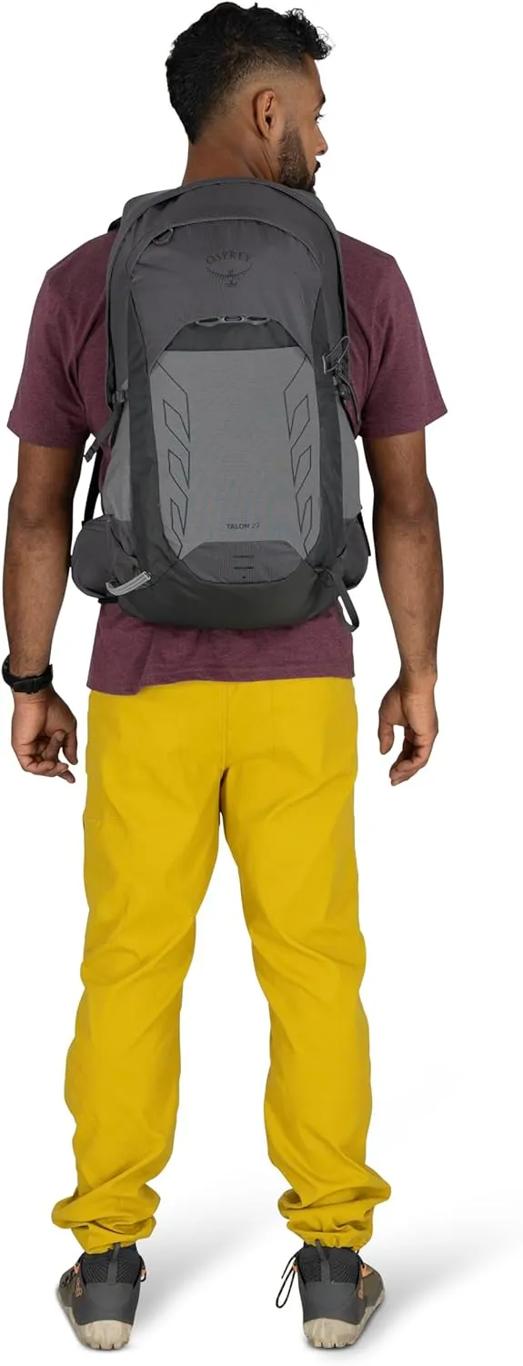 Osprey Talon 22L Men's Lightweight Hiking Backpack with Hipbelt, Phantom Grey/Dark Charcoal