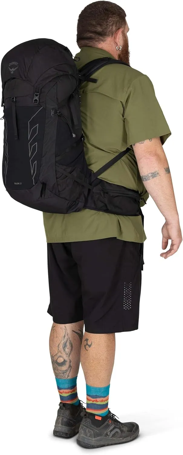 Osprey Talon 33L Men's Lightweight Hiking Backpack with Hipbelt, Black/Coal Grey, Extended Fit
