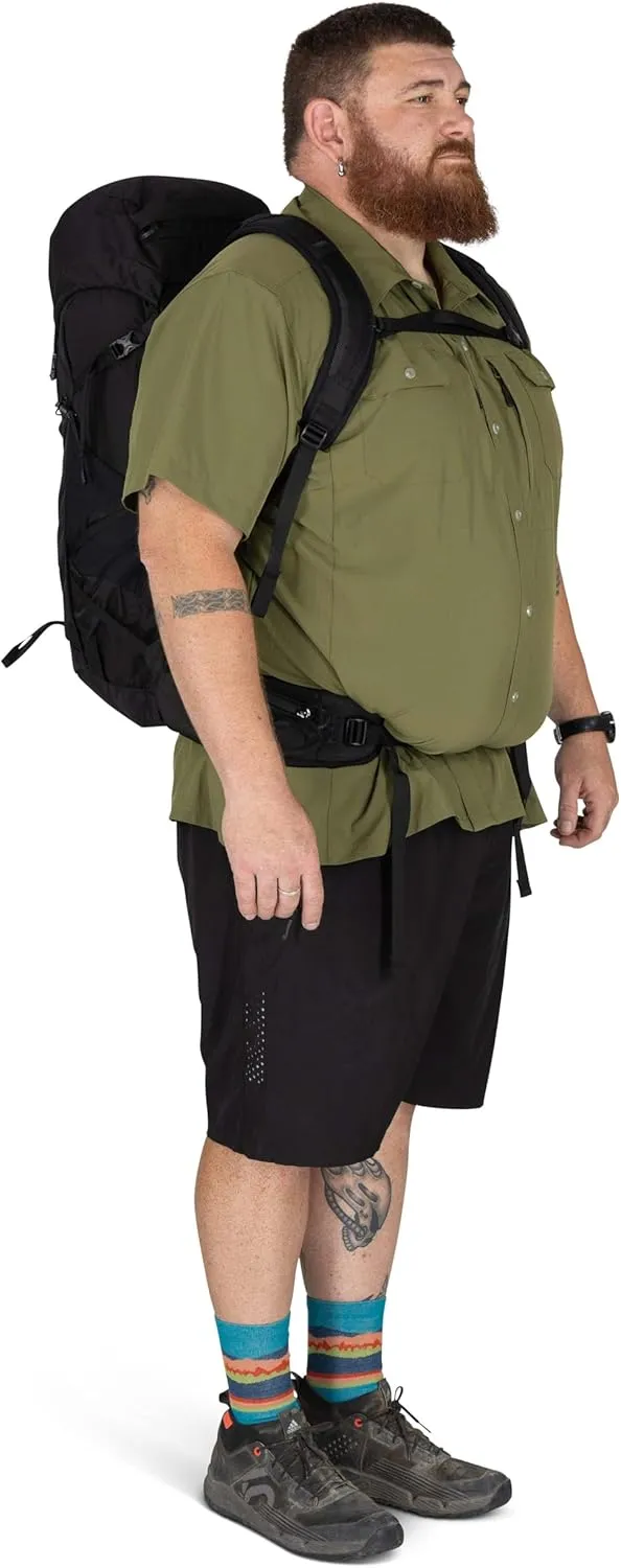Osprey Talon 33L Men's Lightweight Hiking Backpack with Hipbelt, Black/Coal Grey, Extended Fit