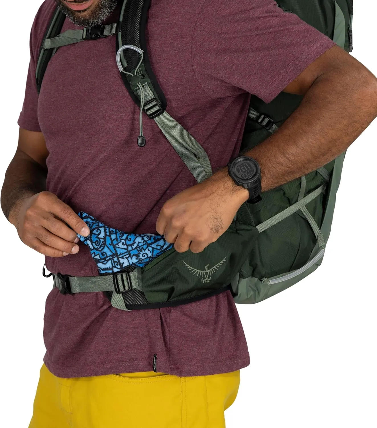 Osprey Talon 33L Men's Lightweight Hiking Backpack with Hipbelt, Scoria Blue/Night Shift