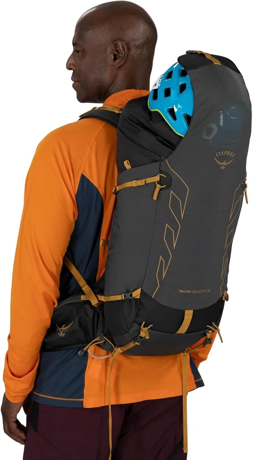 Osprey Talon Velocity 30L Men's Hiking Backpack, Dark Charcoal/Tumbleweed, L/XL